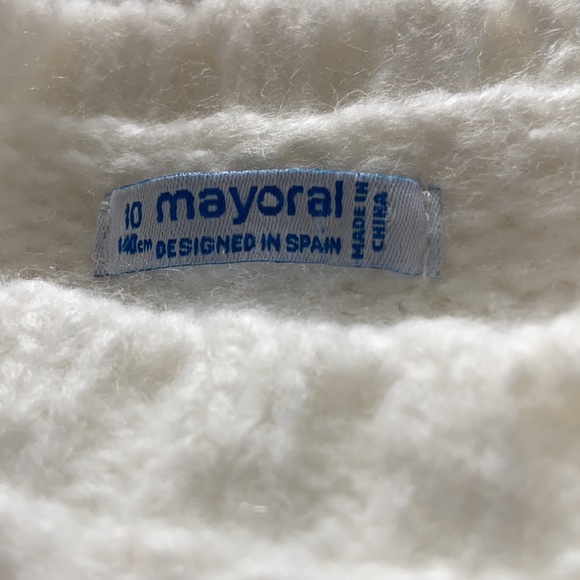 Cable knit sweater by Mayoral with Pearl embellishments, never worn girl size 10 - Picture 4 of 5